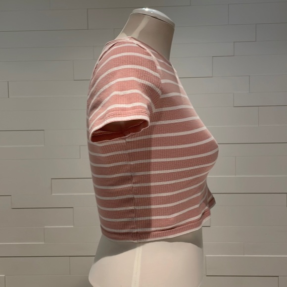 Pink and white stripe crop top S - Picture 3 of 7